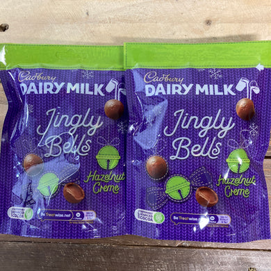 2x Cadbury Dairy Milk Jingly Bells Hazelnut Creme Chocolate Bags (2x73g)