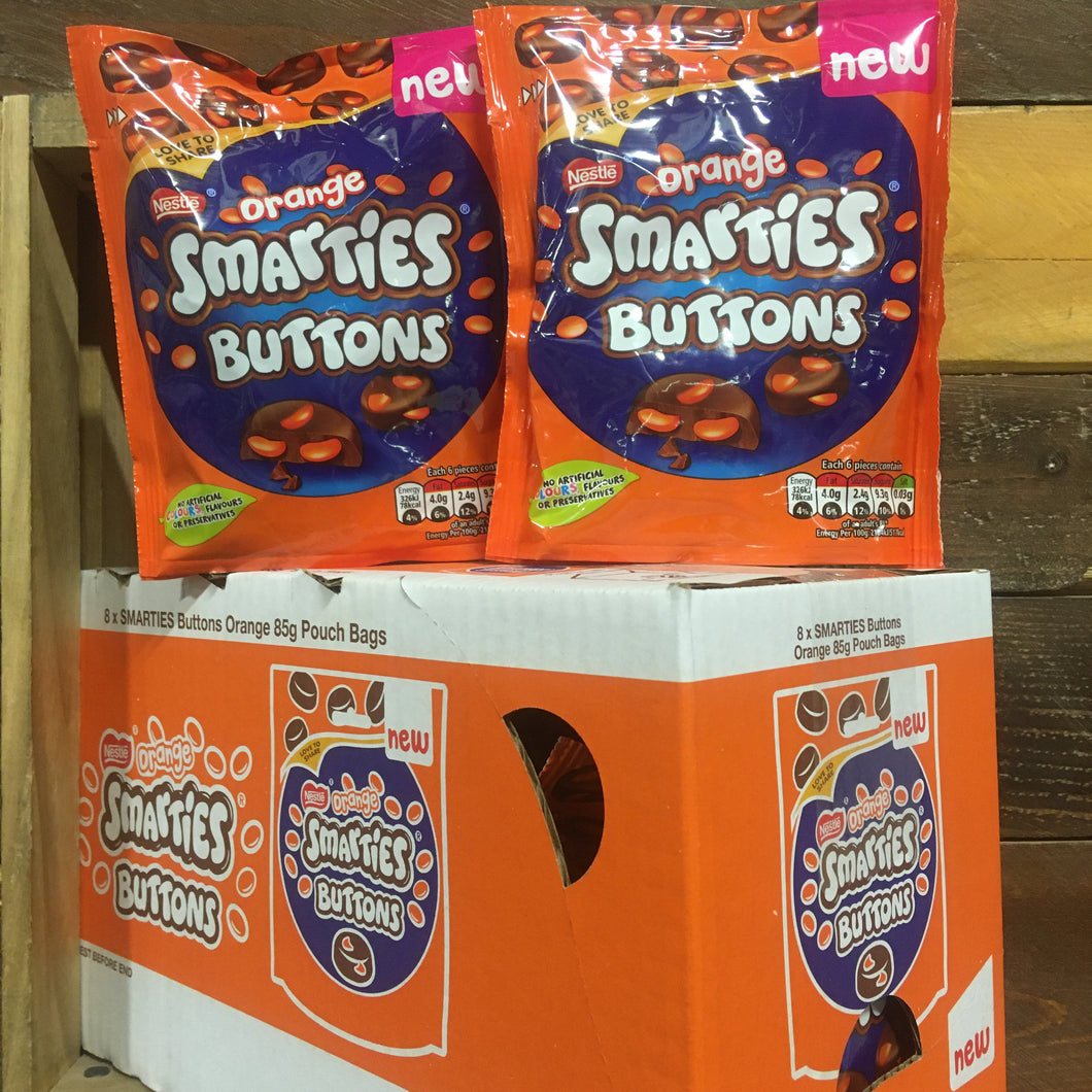 8x Nestle Orange Smarties Buttons Sharing Bags (8x85g)