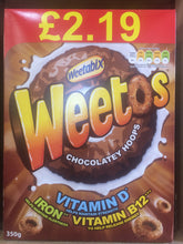 2x Weetabix Weetos Chocolate Flavour Hoops (2x350g)