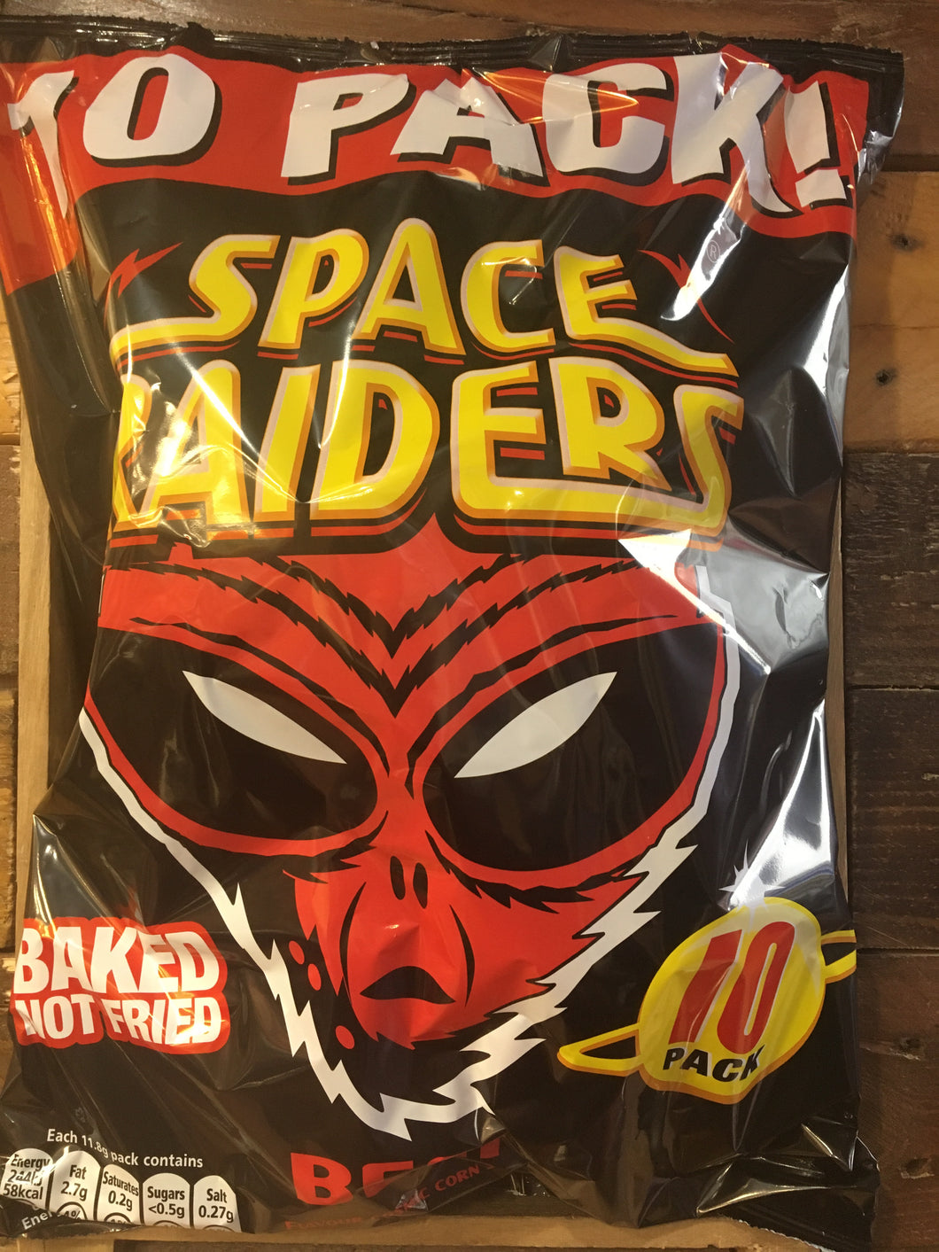 Space Raiders Beef Flavour Cosmic Corn Snacks 10 Pack