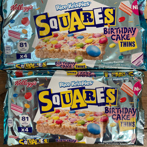 12x Kellogg's Rice Krispies Squares Vanilla Birthday Cake Thins (3 Packs of 4 bars)