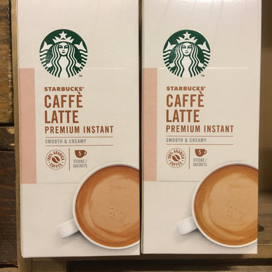 10x Starbucks Caffe Latte Premium Instant Coffee Sachets (2 Packs of 5x14g)