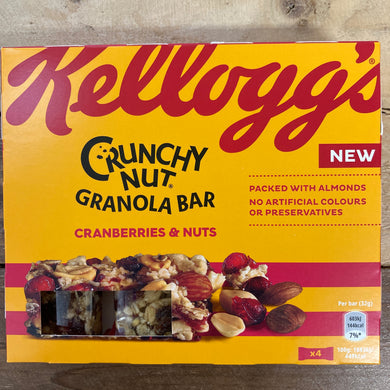 12x Kellogg's Crunchy Nut Granola Cranberries & Nuts 32g Bars (3 Packs of 4x32g)
