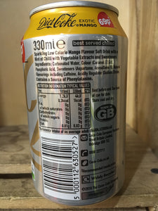 4x Diet Coke Exotic Mango 330ml