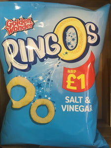 12x Golden Wonder Salt & Vinegar Ringos Sharing Bag (12x70g)