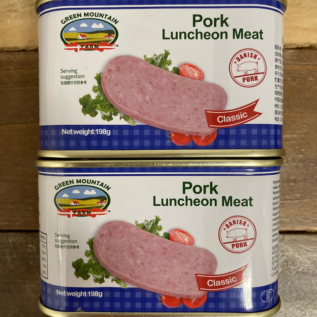2x Green Mountain Farm Pork Luncheon Meat Tins (2x198g)
