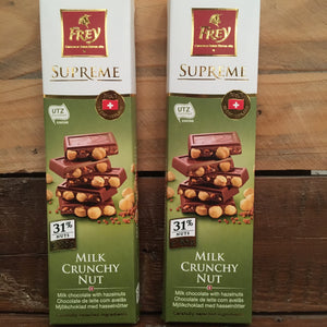 2x Frey Supreme Milk Crunchy Nut Swiss Chocolate (2x85g)