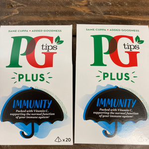 40x PG Tips Plus Immunity Pyramid Tea Bags (2 Packs of 20 Bags)