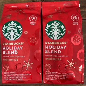 2x Starbucks Holiday Blend Medium Roast GROUND Coffee (2x190g)