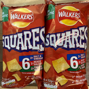 12x Walkers Squares Variety Snacks (2 packs of 6x22g)