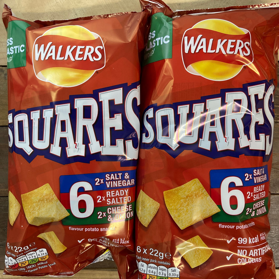 12x Walkers Squares Variety Snacks (2 packs of 6x22g)