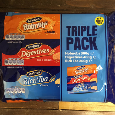 McVitie's Digestives, Rich Tea & Hobnobs Biscuits Triple Pack 900g