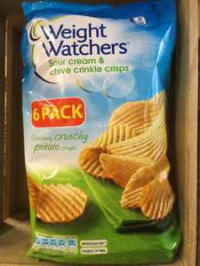 Weight Watchers Sour Cream & Chive Crinkle Crisps 6x Pack