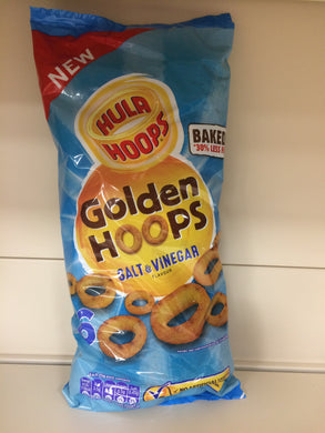 Hula Hoops Golden Hoops Salt & Vinegar Flavour 6x 25g Bags