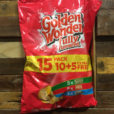 30x Golden Wonder Variety Crisps (2 Packs of 15x25g)