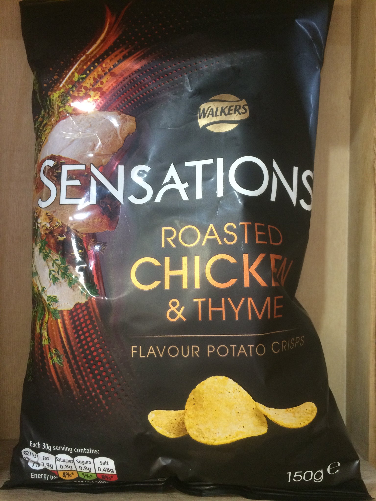 3x Walkers Sensations Roasted Chicken & Thyme Crisps Share Bags (3x150