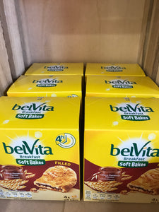 6x BelVita Breakfast Biscuits Bars Soft Bakes Chocolate Filled (6x4x50g)