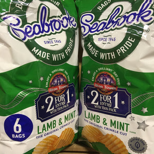 12x Seabrook Crinkle Cut Lamb & Mint Crisps (2 Packs of 6x25g)