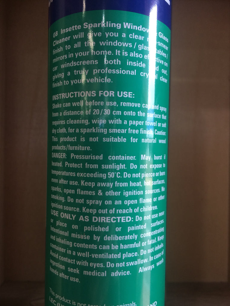 Insette Window & Glass Cleaner 650ml & Low Price Foods Ltd