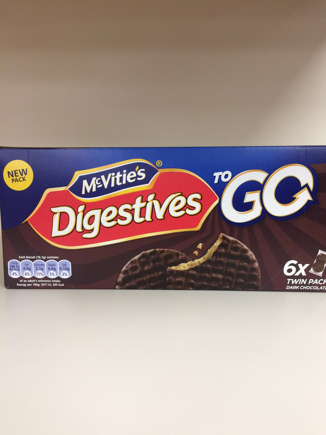 McVitie's Digestives To Go Dark Chocolate Twin Pack Biscuits 6x 33.3g