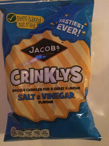 Jacobs Crinklys Salt & Vinegar Baked Snack Grab Bag 50g