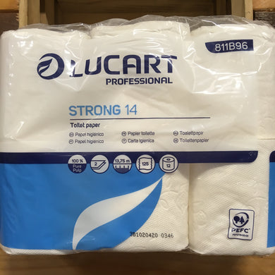12x Lucart Double Ply Soft Strong Toilet Rolls
