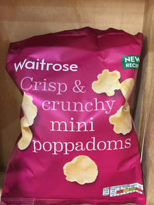 12x Waitrose Crisp & Crunchy Mini Poppadoms (12x70g)