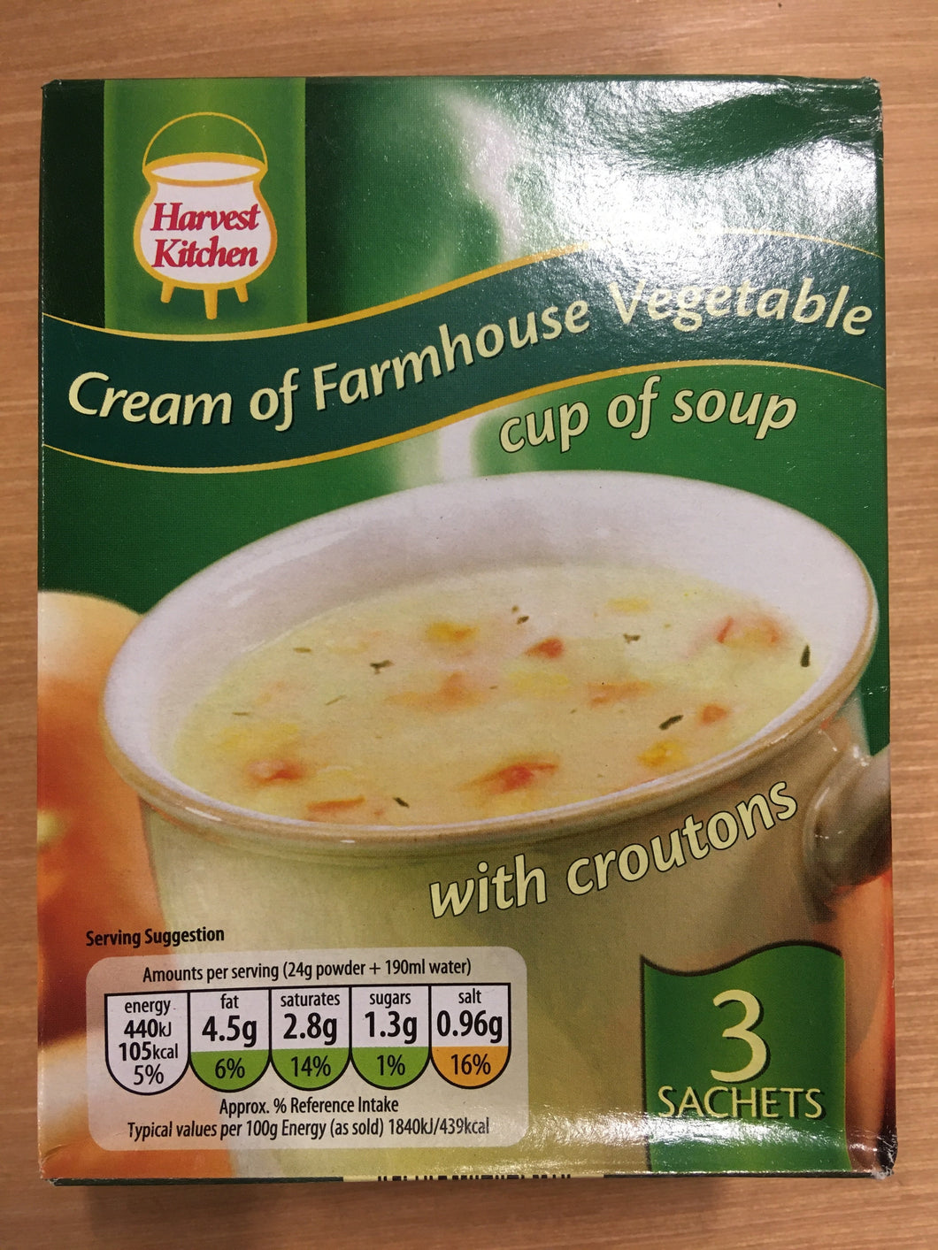 Harvest Kitchen Cream of Farmhouse Vegetable Soup in a Cup 3x Sachets 72g
