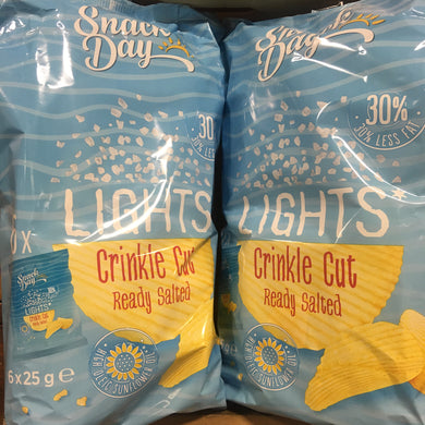 12x Snack Day Lights Crinkle Cut Ready Salted Crisps (2 Packs of 6x25g)