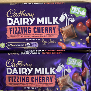 3x Cadbury Dairy Milk Fizzing Cherry Chocolate Bars (3x110g)