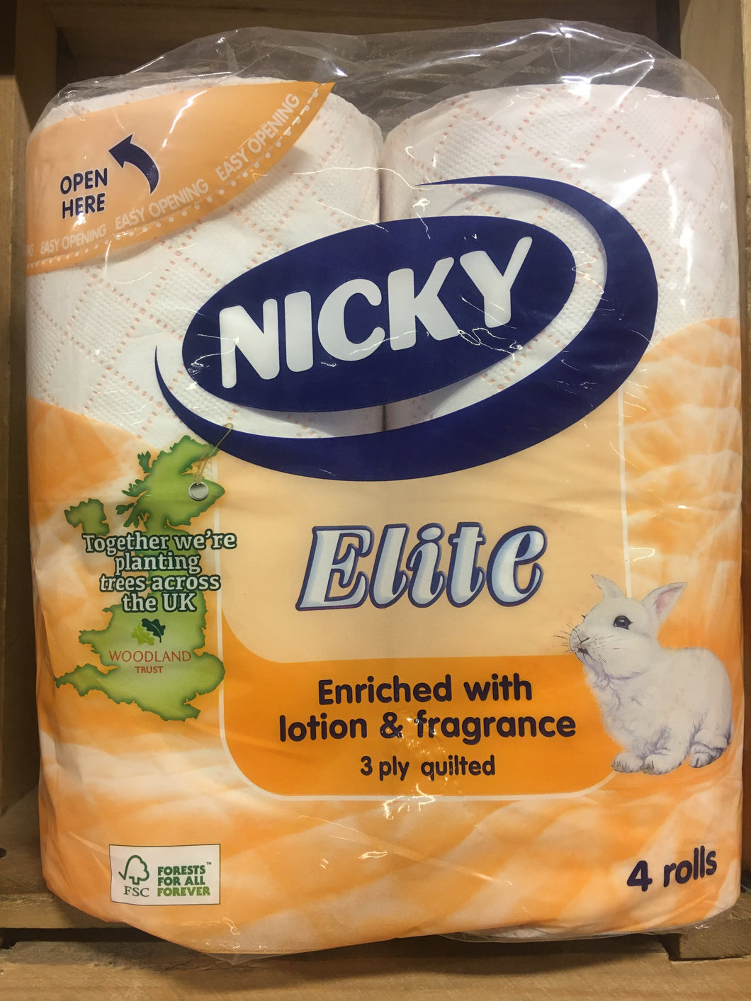 Nicky Elite 3-Ply Toilet Rolls Peach 4 Pack