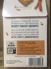 Quaker Porridge To Go Cinnamon Flavour Breakfast Squares 2x55g