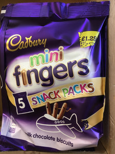 Cadbury Mini Fingers Snack Packs 5x22g