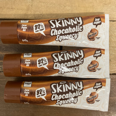 5x Skinny Food Co Chocolate Hazelnut Chocaholic Squeezy Tubes (5x60g)