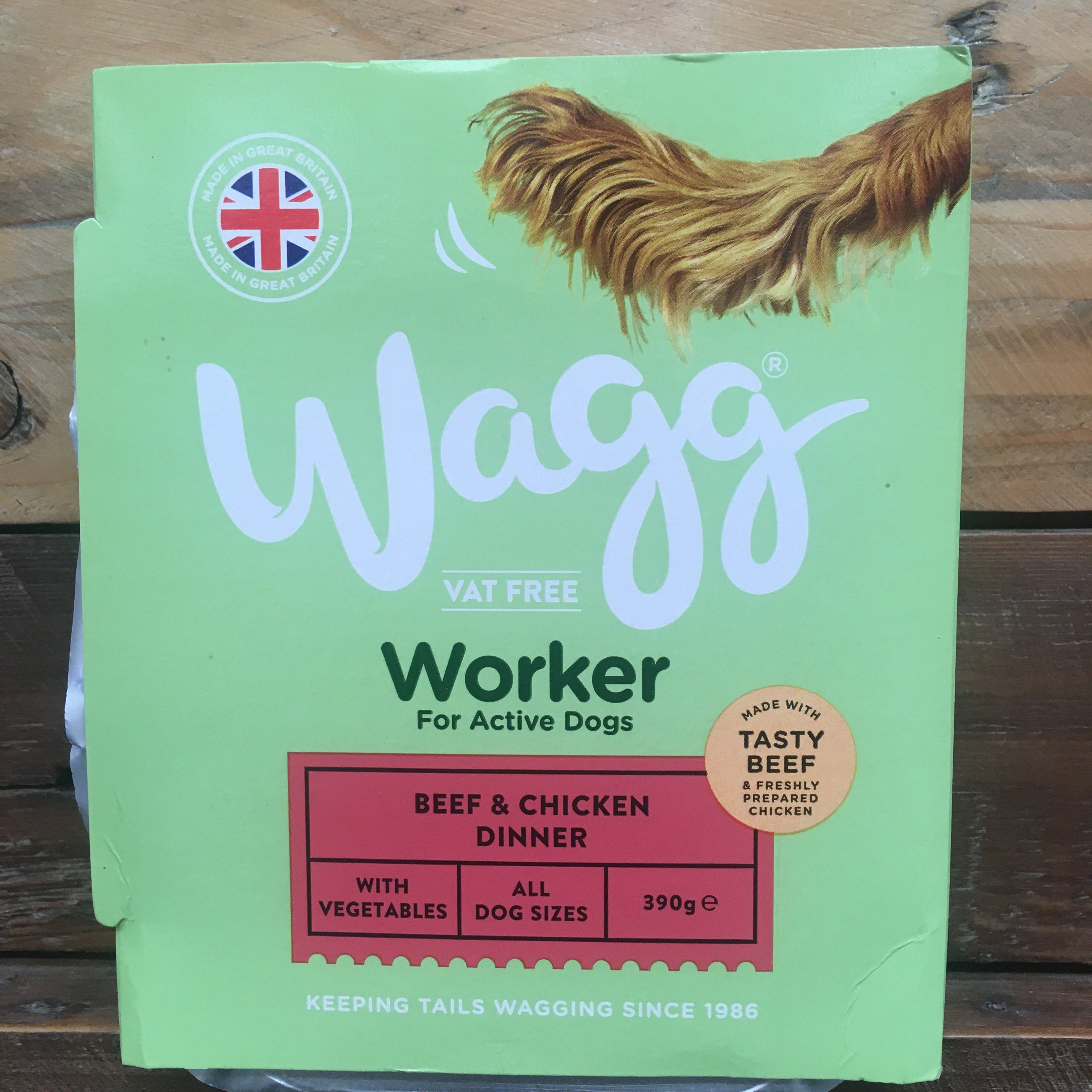 4x Wagg Beef Chicken Working Wet Dog Food Trays (4x390g Trays