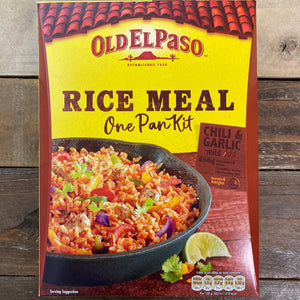2x Old El Paso Chili & Garlic One Pan Rice Meal Kits (2x355g)