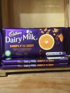 6x Cadbury Dairy Milk Simply the Zest Orange Chocolate Bars (6x110g)