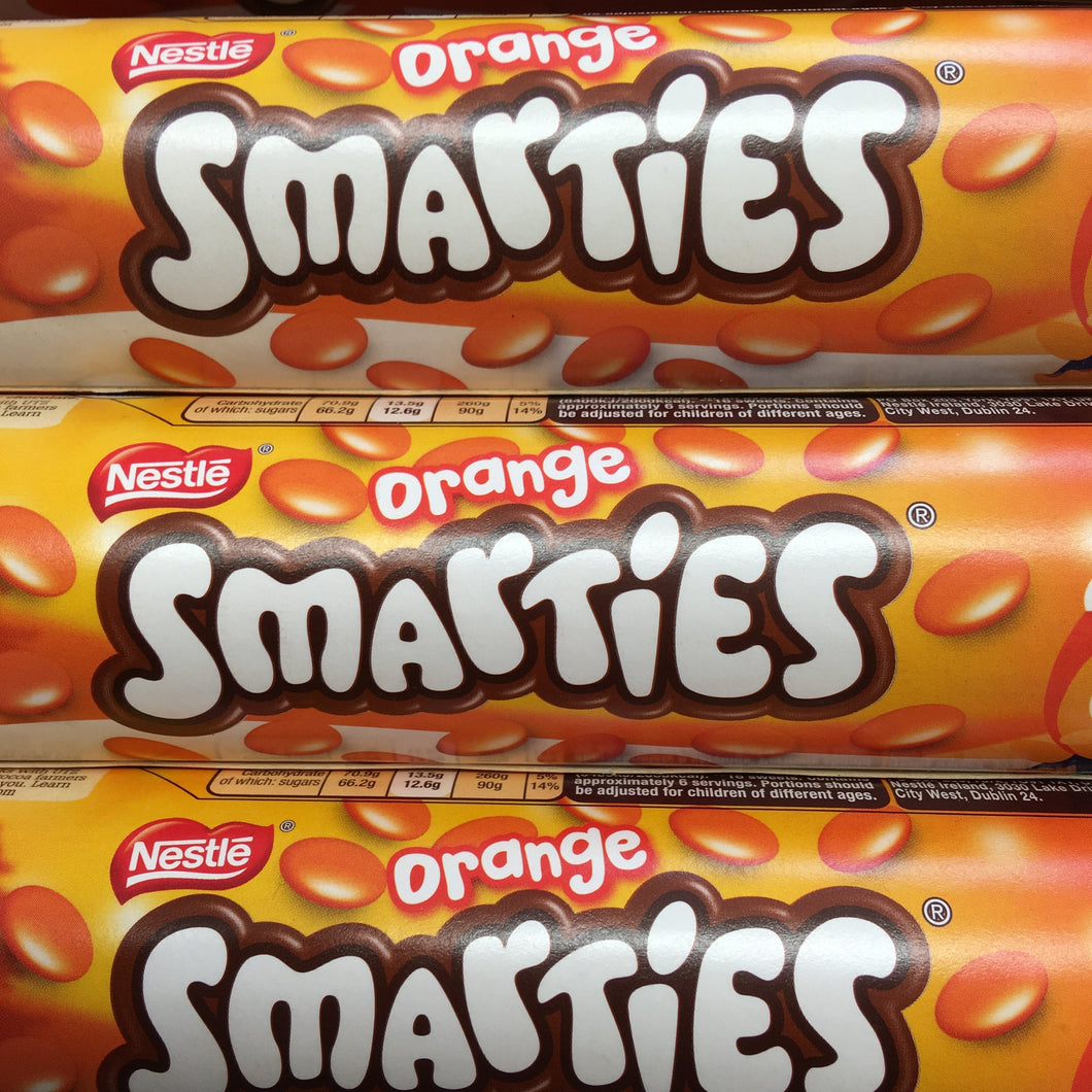 3x Smarties Orange Milk Chocolate Giant Tubes (3x130g)