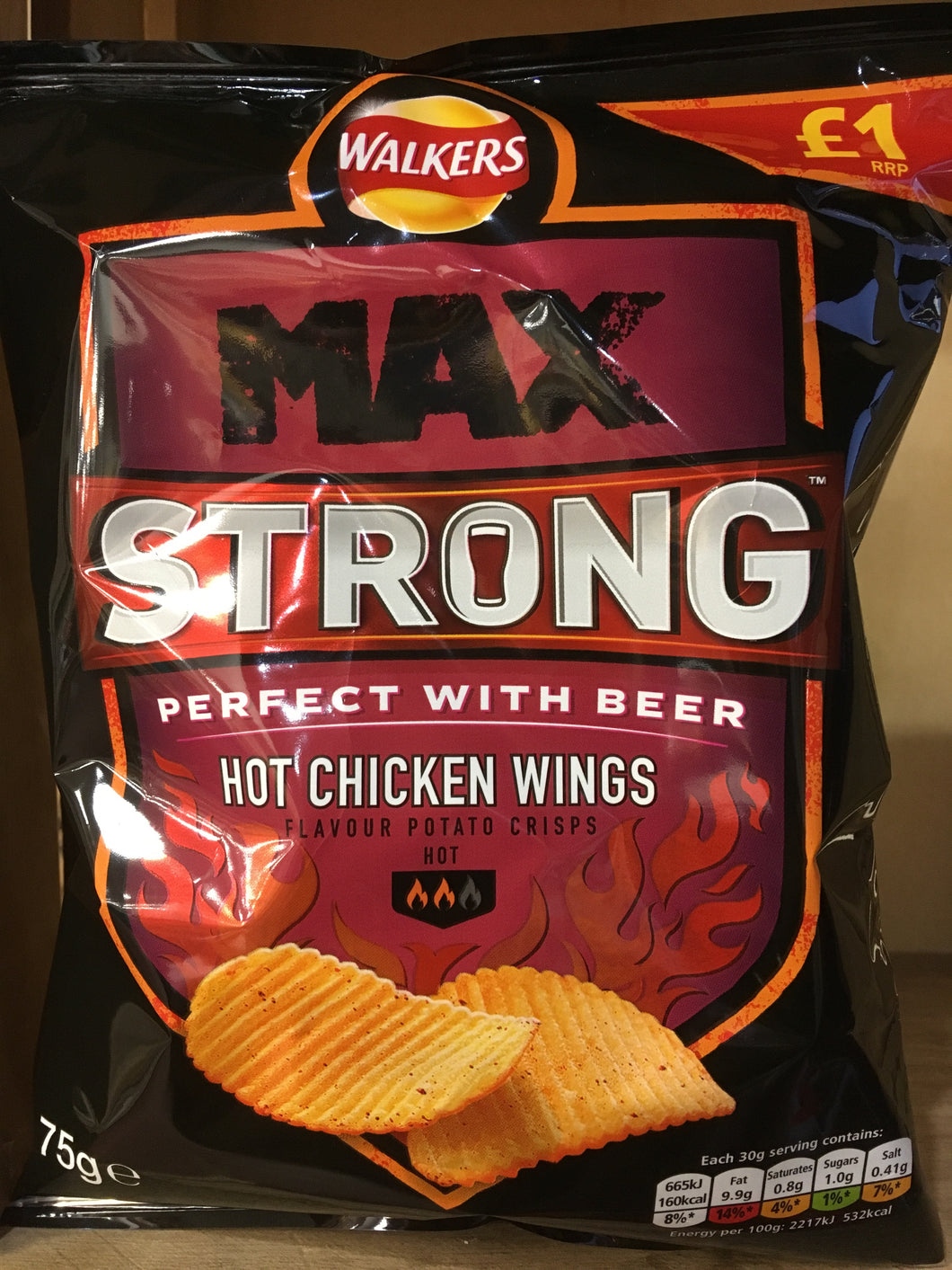 Walkers Max Strong Hot Chicken Wings 75g