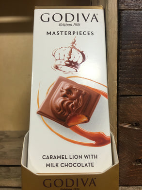 4x Godiva Masterpieces Caramel Filled Belgian Milk Chocolate Bar Lions (4x83g)