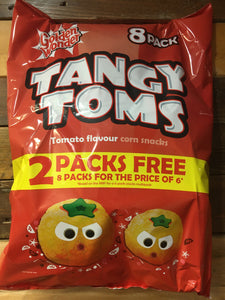 Golden Wonder Tangy Toms Tomato Flavour Corn Snacks 8 Pack (8x16g)