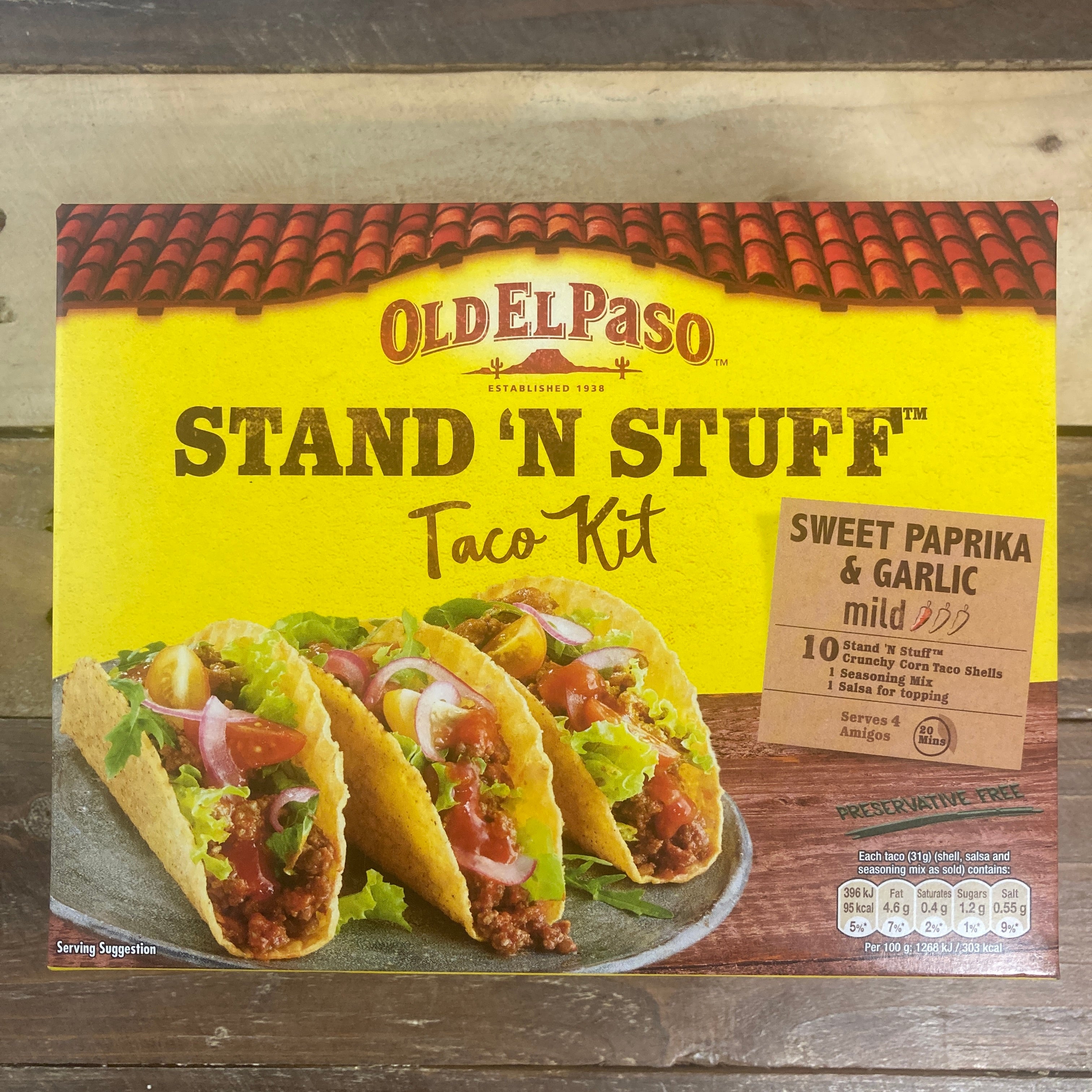 Old El Paso Sweet Paprika & Garlic Taco Kit with Shells 308g