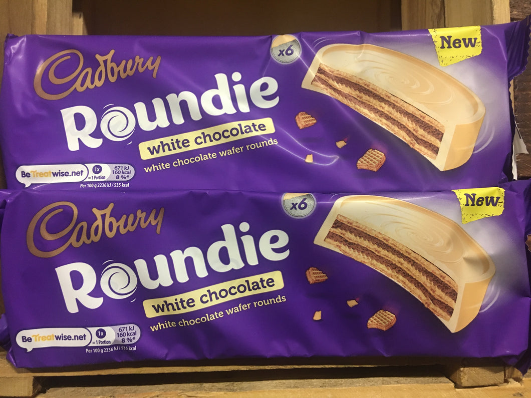 24x Cadbury Roundie White Chocolate Biscuits (4 Packs of 6)