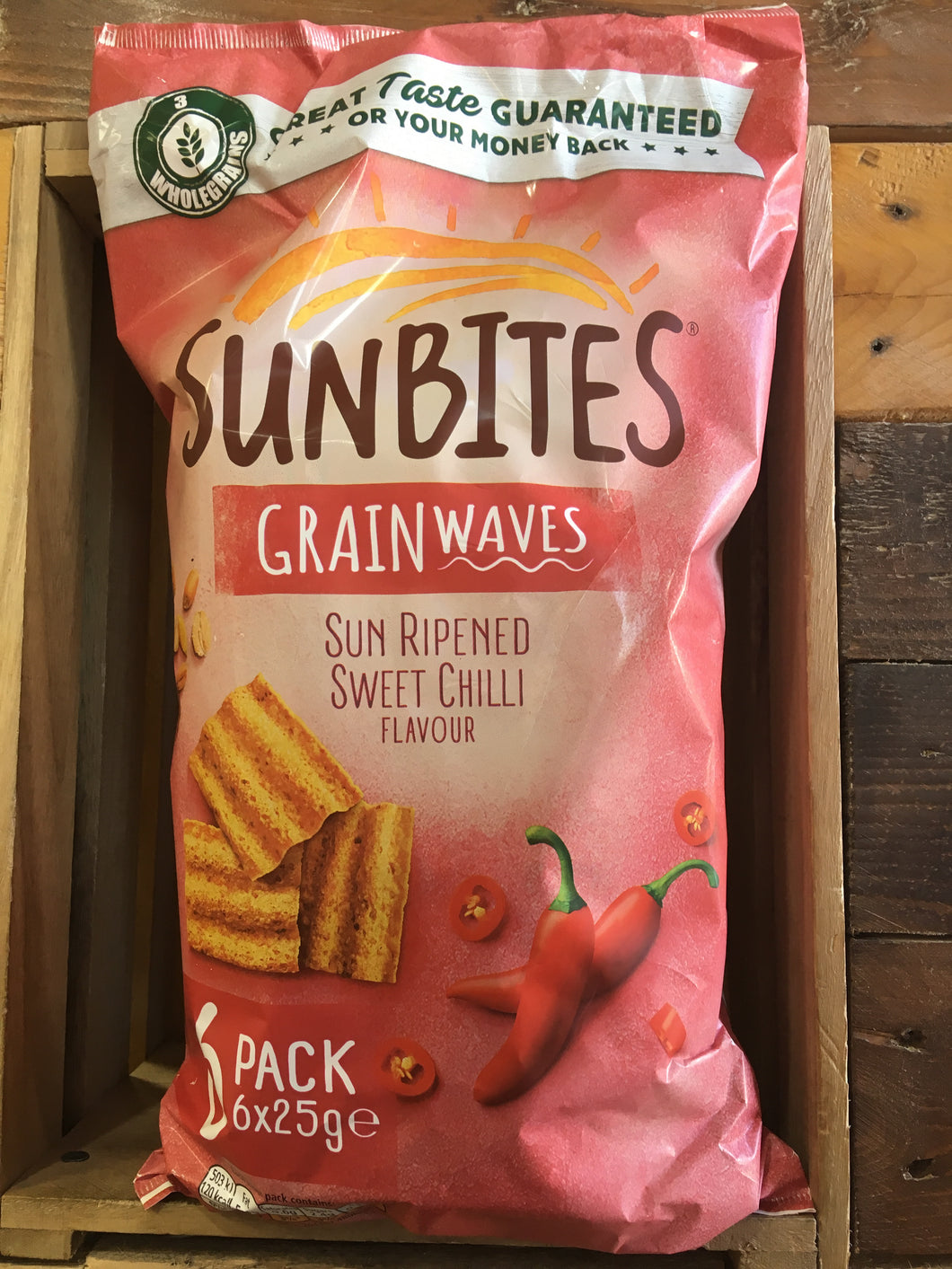 Sunbites Grainwaves Sun Ripened Sweet Chilli Flavour 6x25g