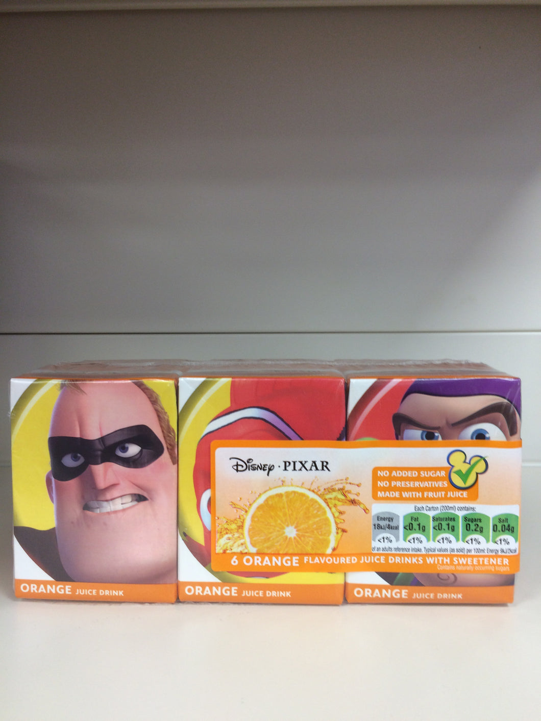Disney Pixar Orange Juice Drink 6x 200ml