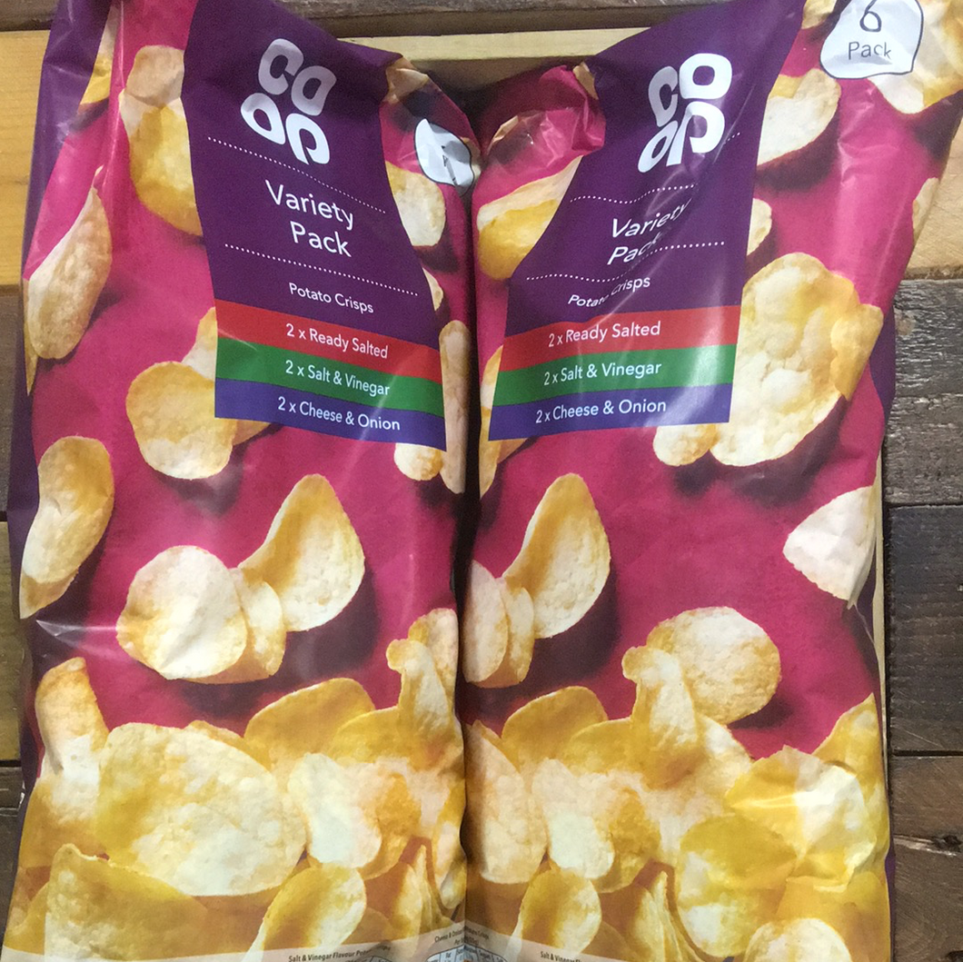 12x Co-Op Assorted Crisps (2 Packs of 6x25g)