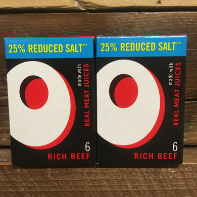 12x Oxo Premium Beef Reduced Salt Stock Cubes (2 Packs of 6x Cubes)
