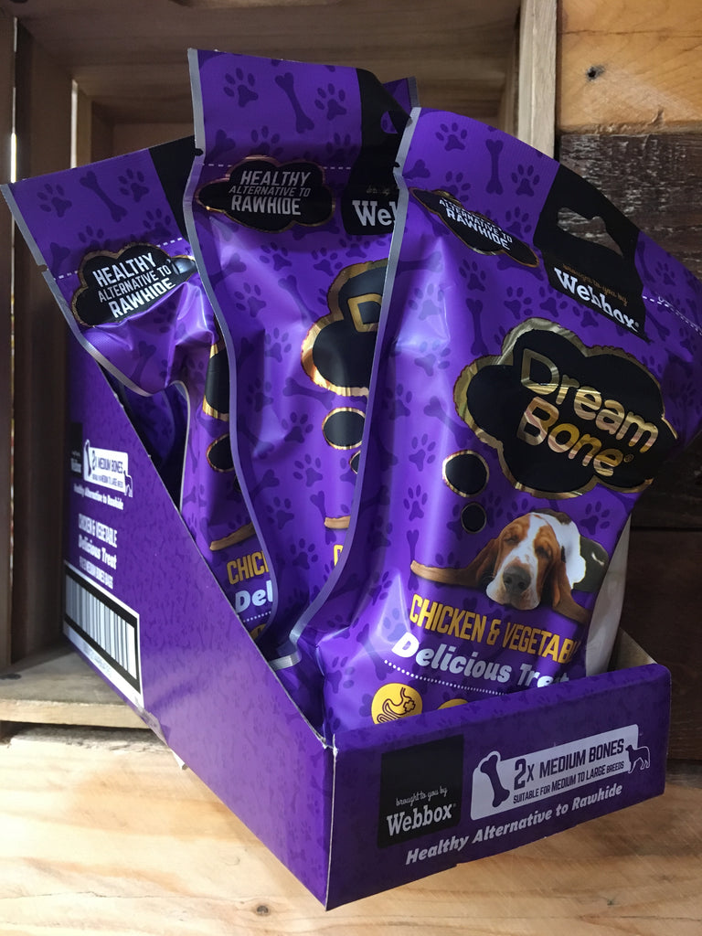 18x Webbox Dream Bones Chicken & Vegetable 9x Packs of 2x Medium Bones ...