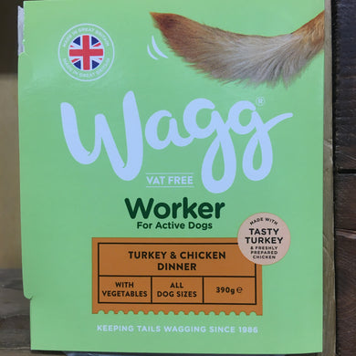 4x Wagg Turkey & Chicken Working Wet Dog Food (4x 390g Trays)