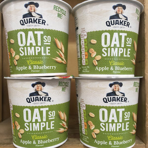 4x Quaker Oat So Simple Apple & Blueberry Pots (4x57g)